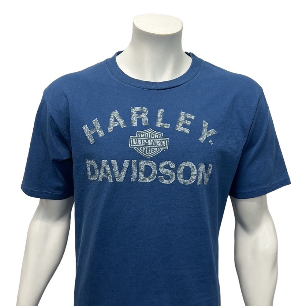 Harley Davidson Motorcycles Skip Fordyce Riverside CA Blue Graphic T-Shirt Large - Picture 8 of 12